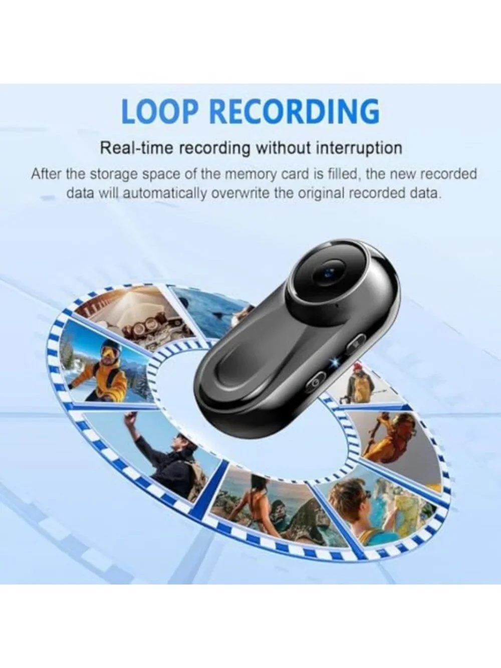 1080P Mini Body Camera, Wearable Video Recorder with 360° Clip for Vlogging
